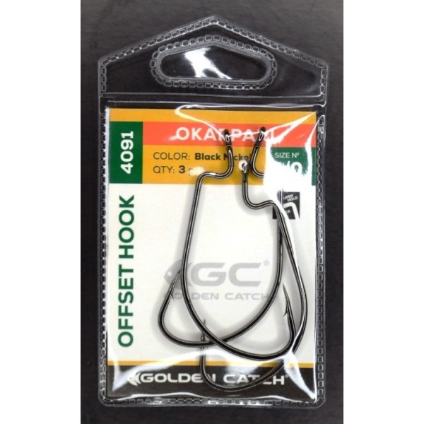 Крючки рыбацкие, GC Offset Okkapari 4091, 3шт/уп, цвет BN, №5/0